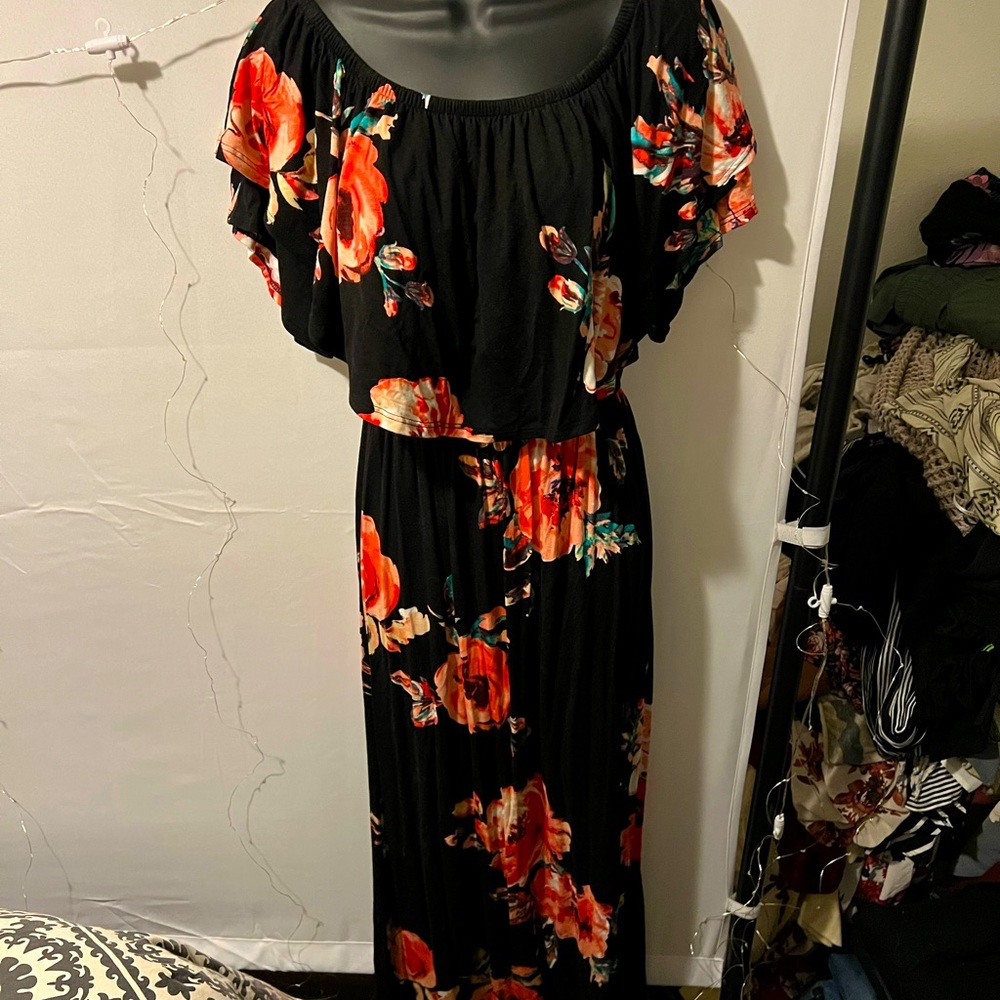 Floral print maxi dress